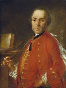 Bildnis Des Chirurgen Anton B. Bachmayer Mit Spitzen Trokar In Der Rechten Hand
