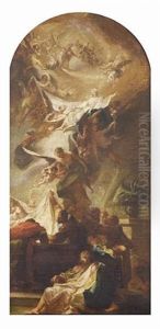 The Assumption Of The Virgin - A Bozzetto by Christian (Johann C. Thomas) Winck