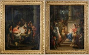 L'adoration Des Bergers (+ L'adoration Des Rois Mages; Pair) by Christian (Johann C. Thomas) Winck
