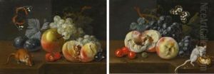 Pair Of Still Lifes With Fruits, Butterflies And Mice Pair Of Still Lifes With Fruits, Butterflies And Mice
