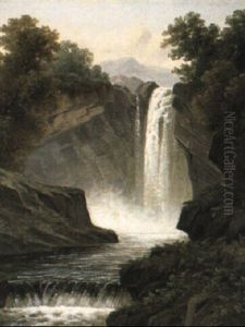 A Waterfall In A Mountainous Rocky Landscape by Daniel H. Winder