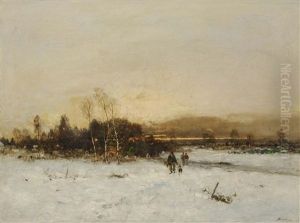 Winter Landscape At Dusk by Anton Windmaier the Elder