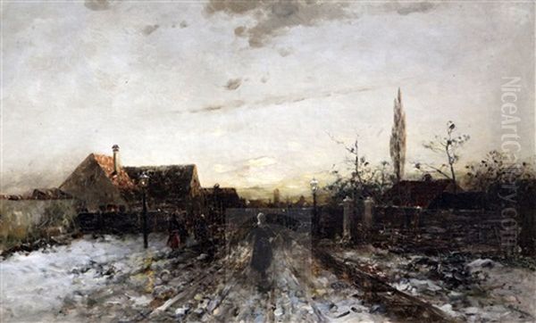 Figures On A Street In Winter - view 1