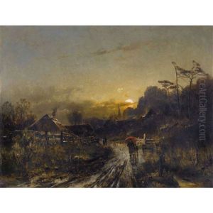 Mondlandschaft Mit Dorf by Anton Windmaier the Elder