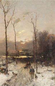 Jager Im Winterwald by Anton Windmaier the Elder