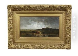 Cattle In A River Landscape by Anton Windmaier the Elder