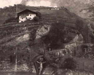 Landschaft Bei Klausen In Sudtirol by Eugen Windmueller