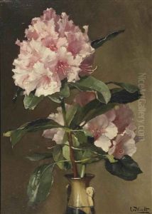 A Still Life With Rhododendrons In A Vase by Chris Van Der Windt