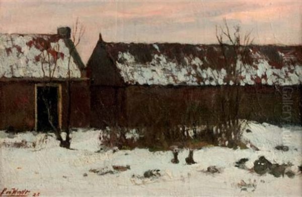 Winter: A Farmhouse At Dusk - view 1