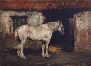 The Smithy Door, A Standing Grey In An Exterior Setting
