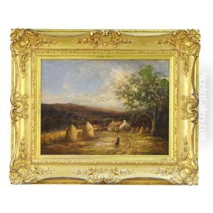 Woman In A Hay Field