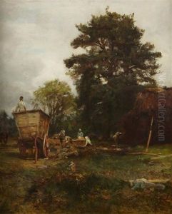 Farm Workers And Haycart