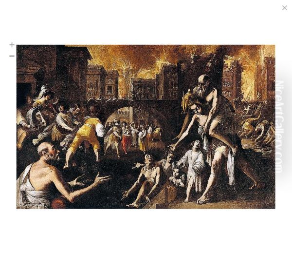 Aeneas Carrying His Father Anchises From The Sack Of Troy - view 1