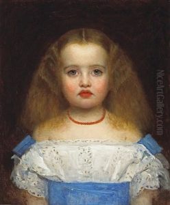 A Portrait Of A Young Girl With A Coral Necklace