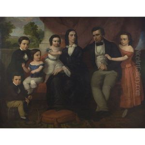 Portrait Of John Davis Jones And Family Of Philadelphia, Pennsylvania