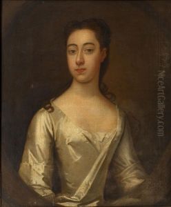 Portrait Of Miss Molly Rawstorne, In A White Satin Dress