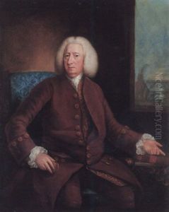 Portrait Of John Blackburn Of Orford Hall, Seated, Pointing To A Copy Of Linnaeus, With A View Of A Greenhouse Beyond