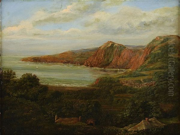 Landscape From Sidmouth Bay, England - view 1