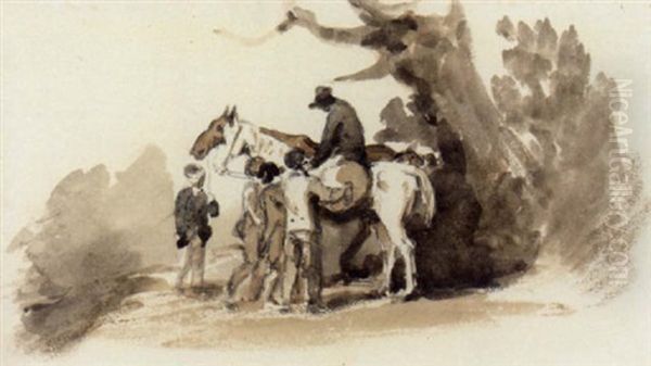 Gypsy Boys Gathering Round A Horseman - view 1