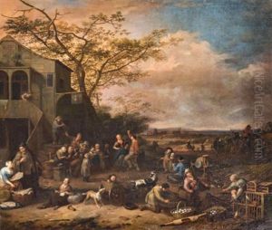 Marche Sur Une Place De Village by Gillis de Winter