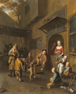 Bettelmusikanten Vor Einem Wirtshaus by Gillis de Winter