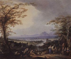 Paysage Anime De La Vallee Du Rhin by Gillis de Winter
