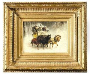 Kutsche Im Schneesturm by Heinrich Winter