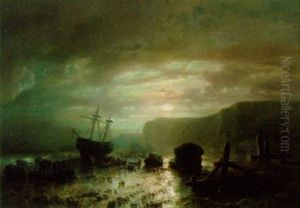 Salvaging The Wreck By Moonlight by Louis De Winter