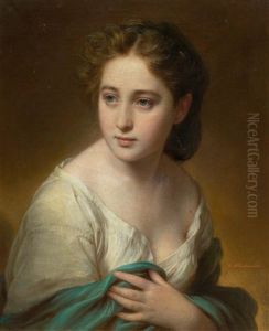 Portrait Of A Young Woman by Franz Xavier Winterhalter