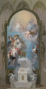 Die Apotheose Des Heiligen Augustinus (after A Fresco By Franz Anton Maulbertsch) by Joseph Ii Winterhalter