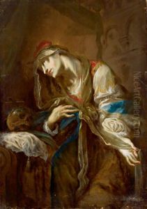 Die Heilige Margarethe Von Cortona (1247 Laviano Bei Salerno - 1297 Cortona) by Joseph Ii Winterhalter
