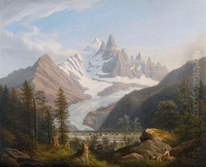 Blick Auf Les-praz-de-chamonix Und Die Aiguille Du Dru