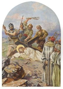 Christ Falling Under The Cross by Leonard Winterowski