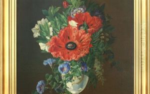 Poppies In An Elegant Vase by Arnold Winther