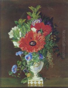 Vase Med Valmuer, Rhododendron Og Snerler by Arnold Winther