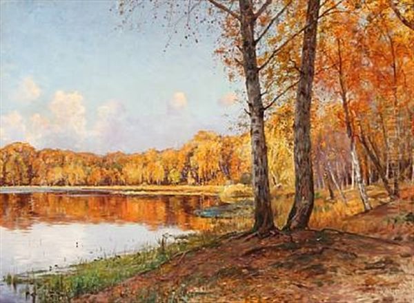 Autumn Day At A Forest Lake - view 1