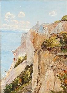 Sommerspiret At Mons Klint In Denmark by Frederik Julius August Winther