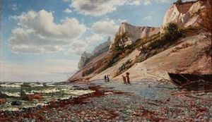 Summer Day At The Cliffs Of Mon by Frederik Julius August Winther