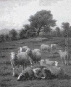 Sheep In The Pasture by Guillaume (Wilhelm) Wintz