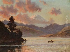 Dusk Over Mount Fuji, Japan by Charles Wirgman Sr.