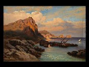 Capri, Blick Auf Die Faraglioni-felsen by Auguste Bromeis