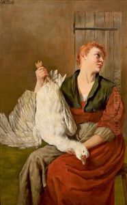 Magd Mit Einer Gans by Anna Maria Wirth