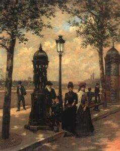 Les Quais Pres Du Pont De L'alma by Henri Prosper Wirth