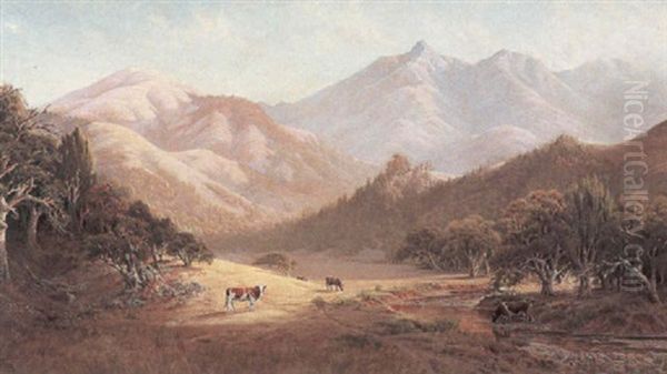 A Mountainous Landscape With Cows - view 1