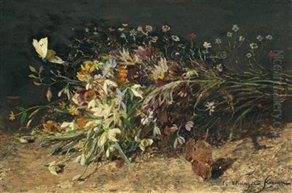 A Bouquet Of Spring Flowers With Snowdrops - view 1