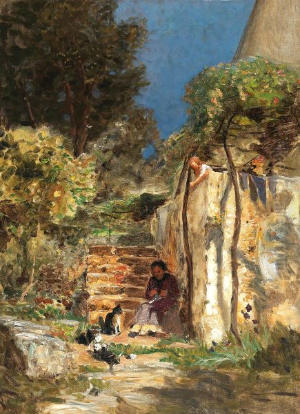 Kittens Playing In A Southern Landscape - view 1