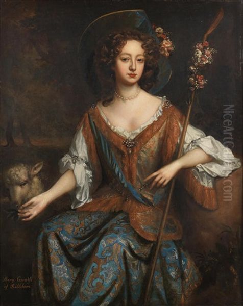Portrait Of Elizabeth Jones, Countess Of Kildare, As A Shepherdess, Three-quarter-length, Seated Before A Landscape - view 1