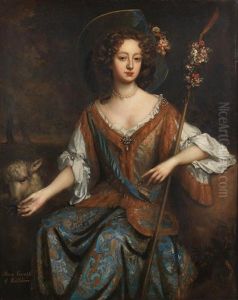 Portrait Of Elizabeth Jones, Countess Of Kildare, As A Shepherdess, Three-quarter-length, Seated Before A Landscape