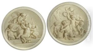 A Bacchanalian Scene With Putti; Also A Companion Painting by Jacob de Wit