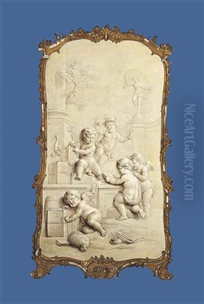 Allegory Of The Arts, En Grisaille by Jacob de Wit
